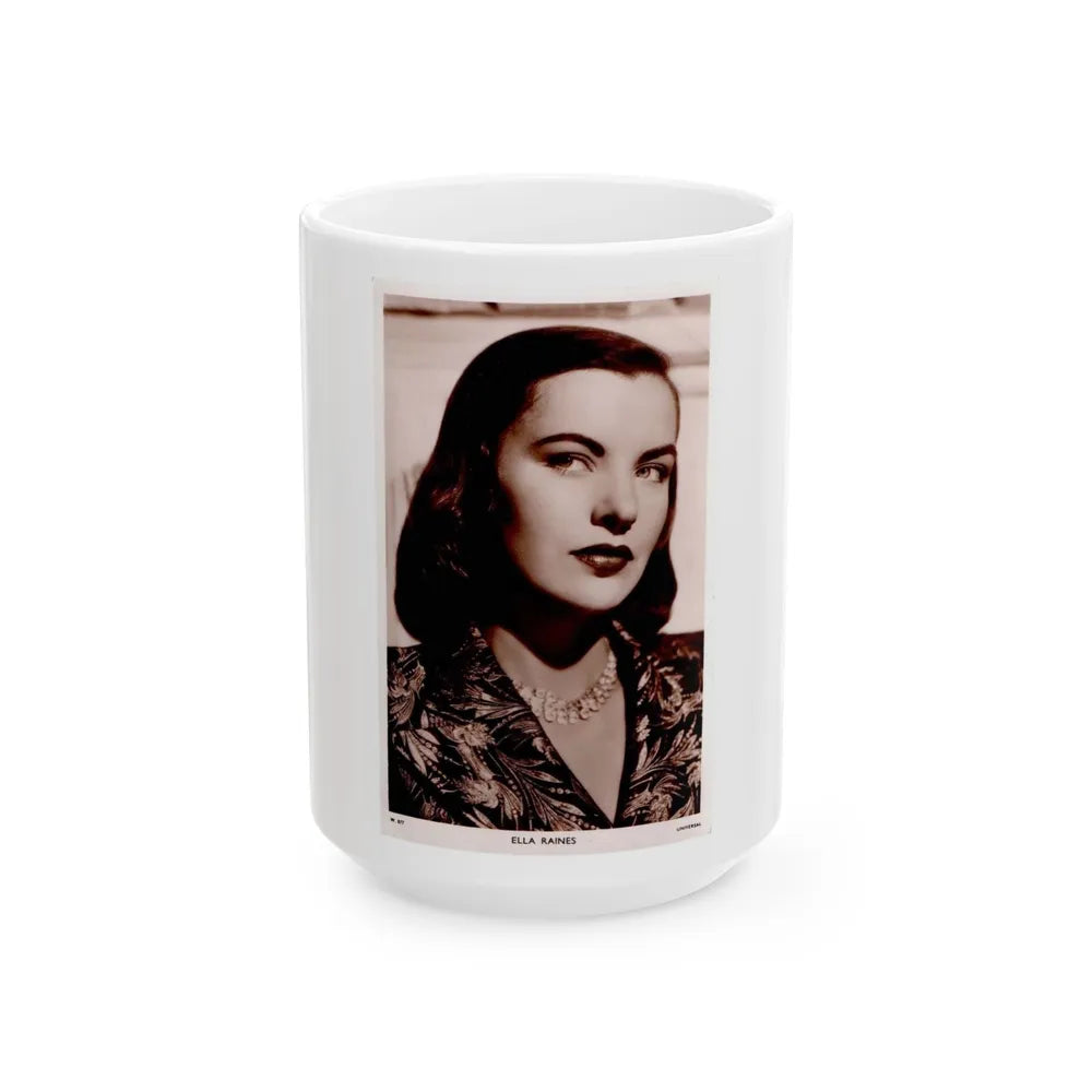 Ella Raines #85 (Vintage Female Icon) White Coffee Mug-15oz-Go Mug Yourself