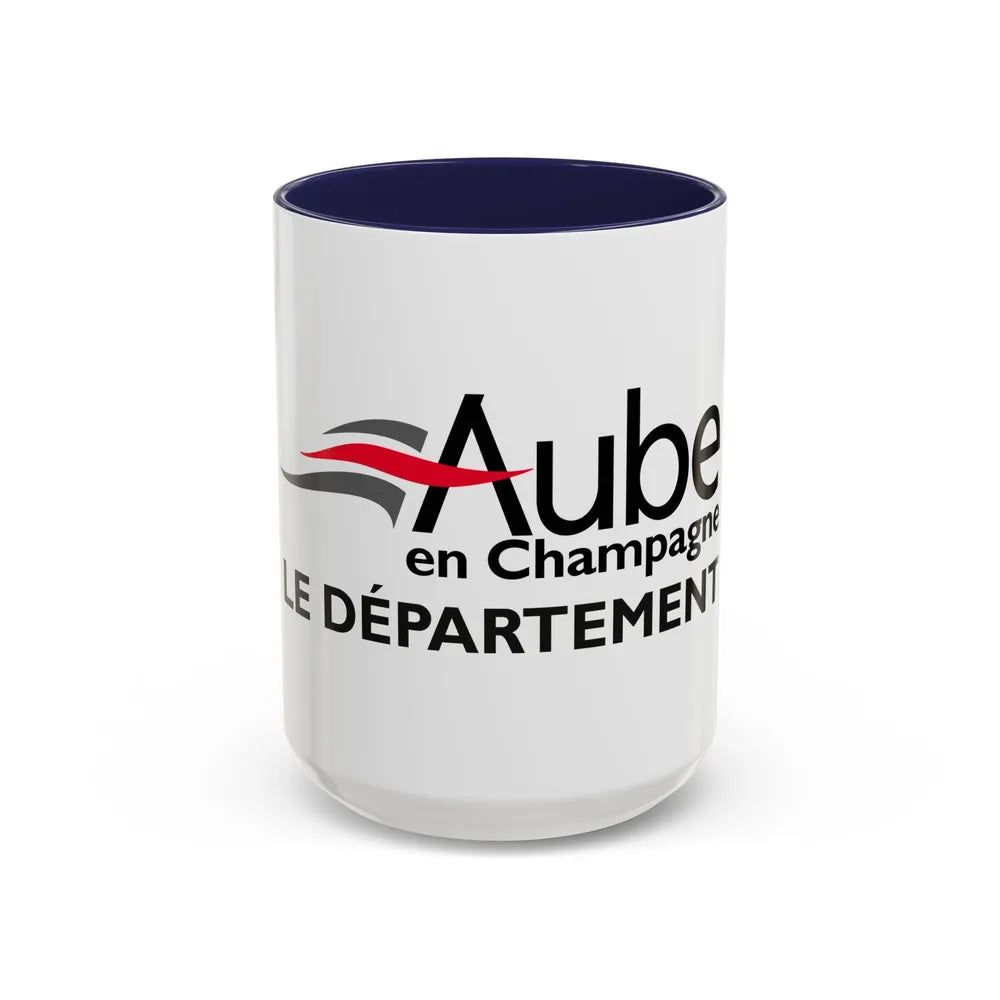 Flag of Aube France - Accent Coffee Mug-15oz-Navy-Go Mug Yourself