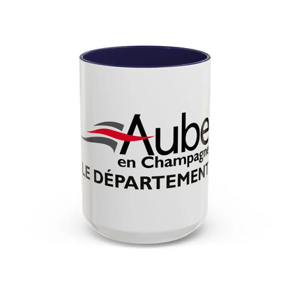 Flag of Aube France - Accent Coffee Mug-15oz-Navy-Go Mug Yourself