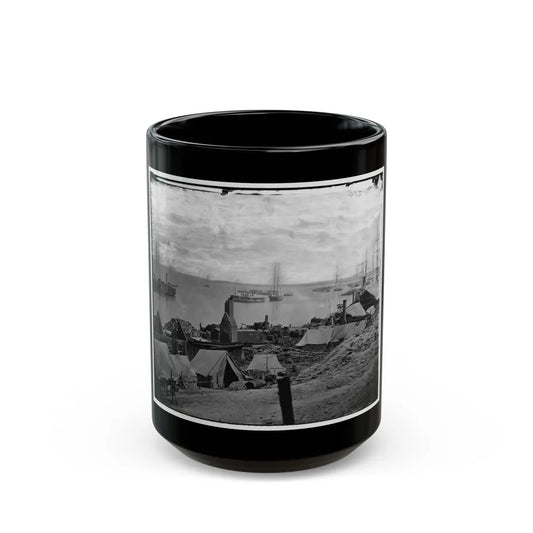 City Point, Va. Wharves After The Explosion Of Ordnance Barges On August 4, 1864 (U.S. Civil War) Black Coffee Mug-15oz-Go Mug Yourself