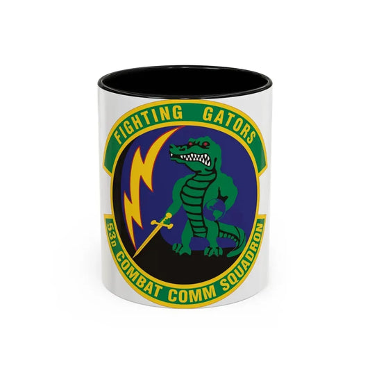 53d Combat Communications Squadron (U.S. Air Force) Accent Coffee Mug 11oz Black - Go Mug Yourself