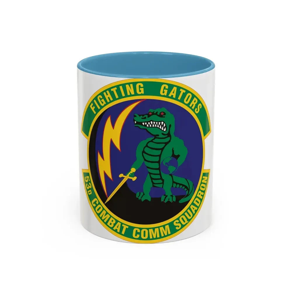 53d Combat Communications Squadron (U.S. Air Force) Accent Coffee Mug 11oz Light Blue - Go Mug Yourself