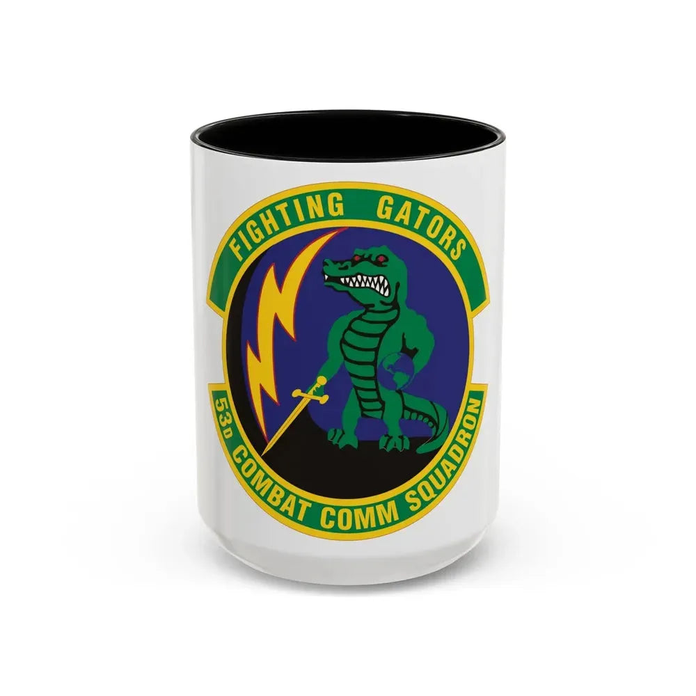 53d Combat Communications Squadron (U.S. Air Force) Accent Coffee Mug 15oz Black - Go Mug Yourself