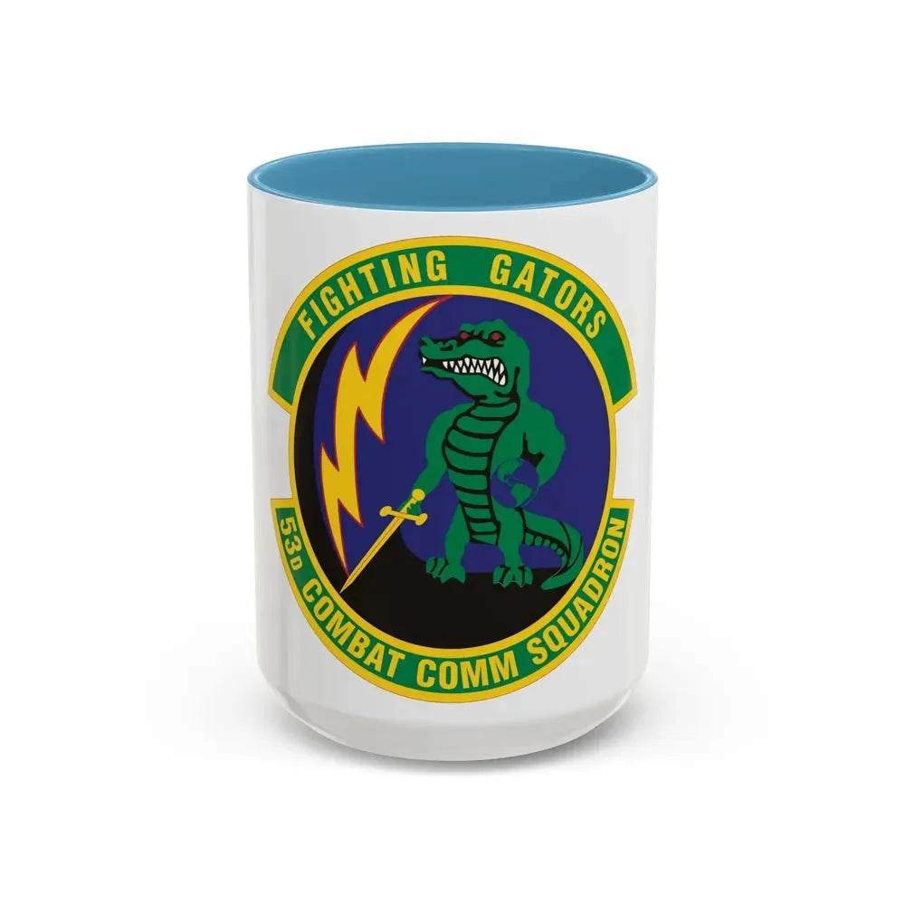 53d Combat Communications Squadron (U.S. Air Force) Accent Coffee Mug 15oz Light Blue - Go Mug Yourself