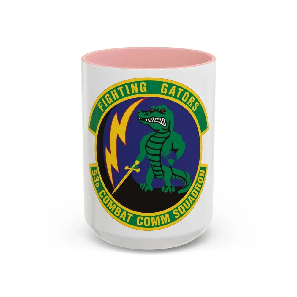 53d Combat Communications Squadron (U.S. Air Force) Accent Coffee Mug 15oz Pink - Go Mug Yourself