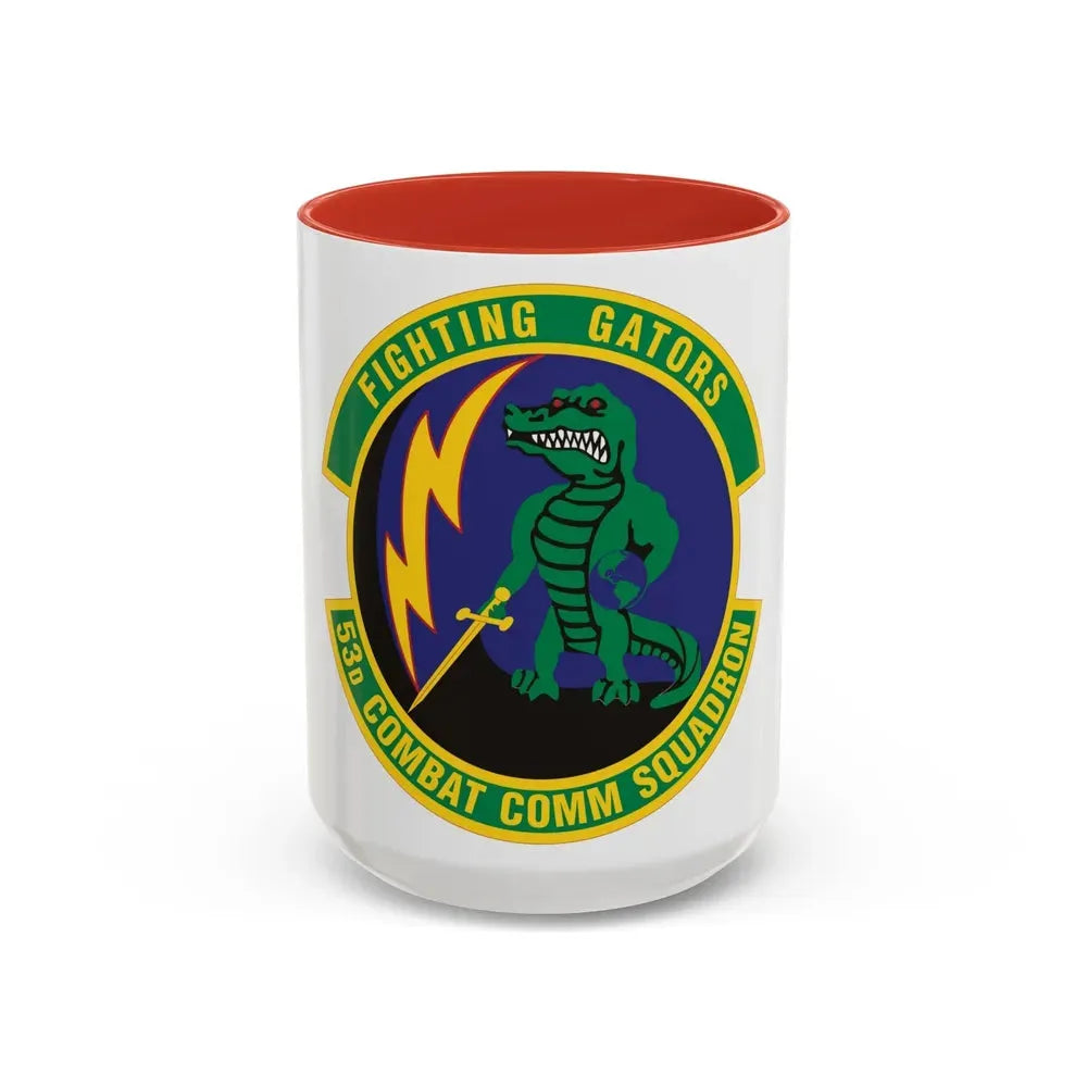 53d Combat Communications Squadron (U.S. Air Force) Accent Coffee Mug 15oz Red - Go Mug Yourself
