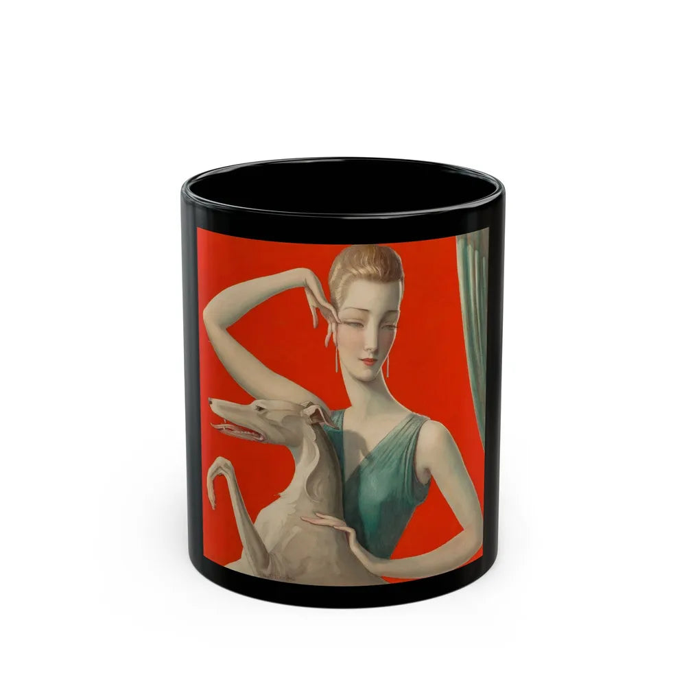 Elegant Woman and Afghan - Black Coffee Mug-11oz-Go Mug Yourself