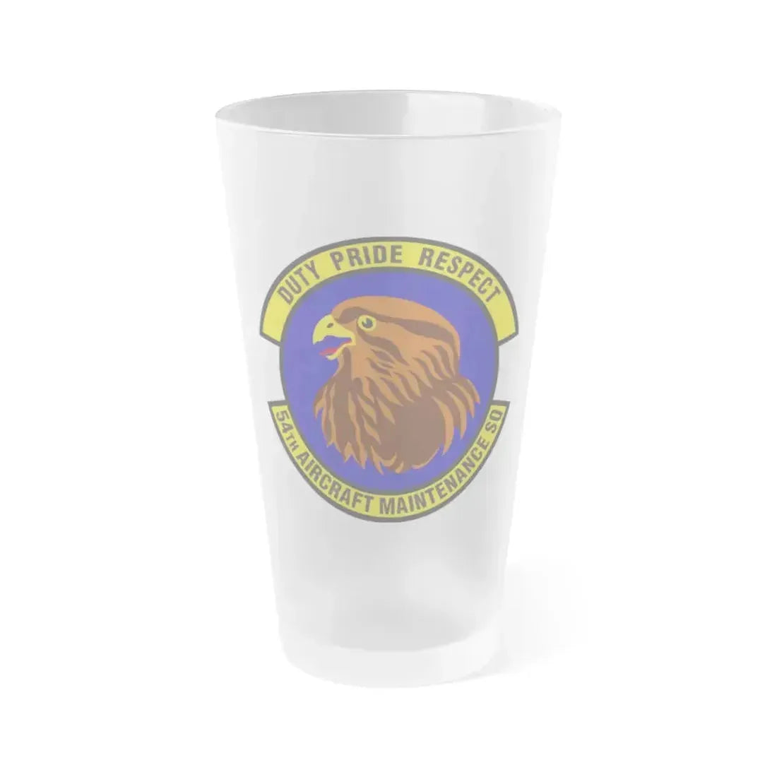 54 Aircraft Maintenance Squadron AETC (U.S. Air Force) Frosted Pint Glass 16oz 16oz Frosted - Go Mug Yourself