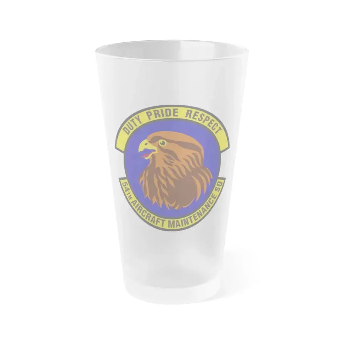 54 Aircraft Maintenance Squadron AETC (U.S. Air Force) Frosted Pint Glass 16oz 16oz Frosted - Go Mug Yourself