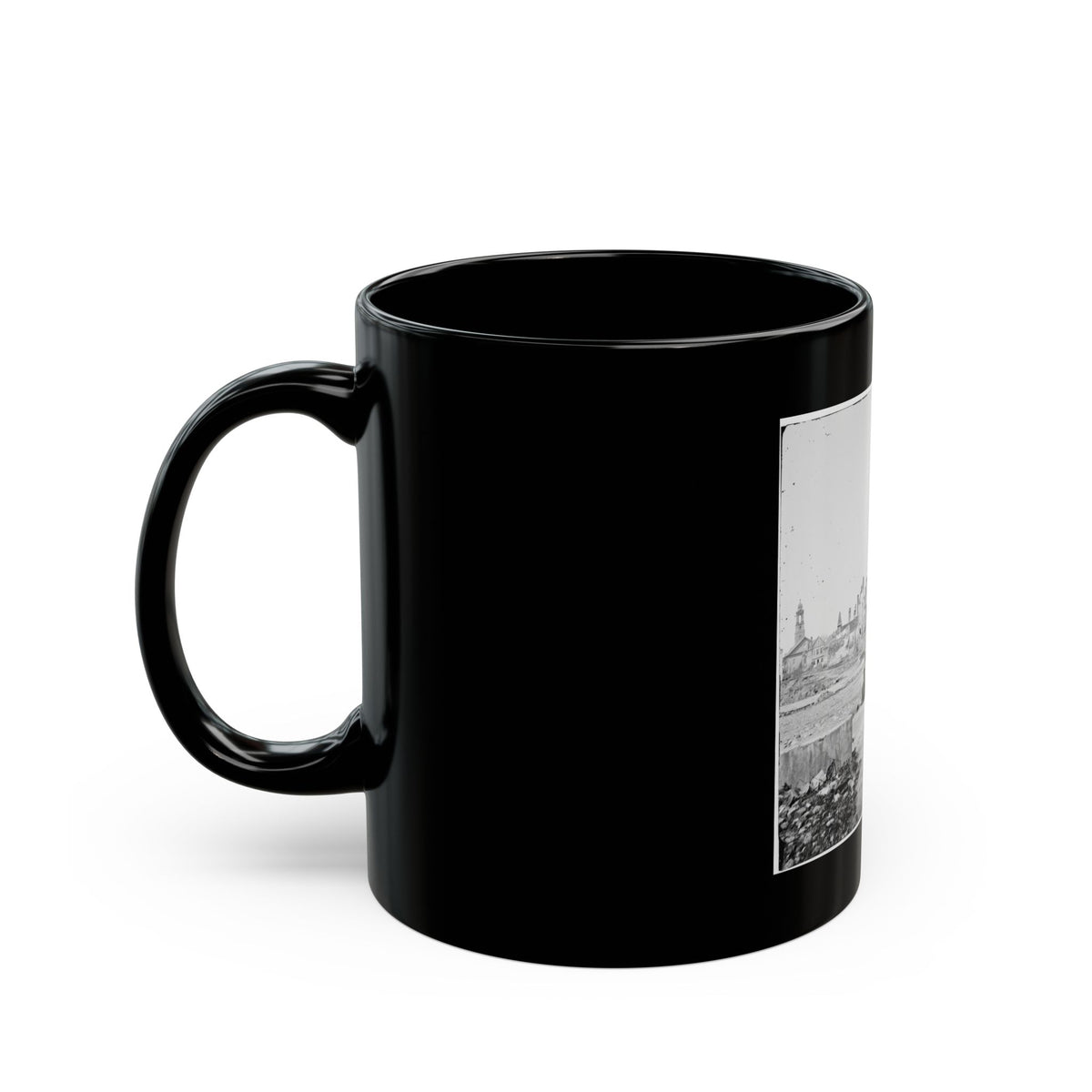 Charleston, S.C. View Of Ruined Buildings Through Porch Of The Circular Church (150 Meeting Street) (U.S. Civil War) Black Coffee Mug