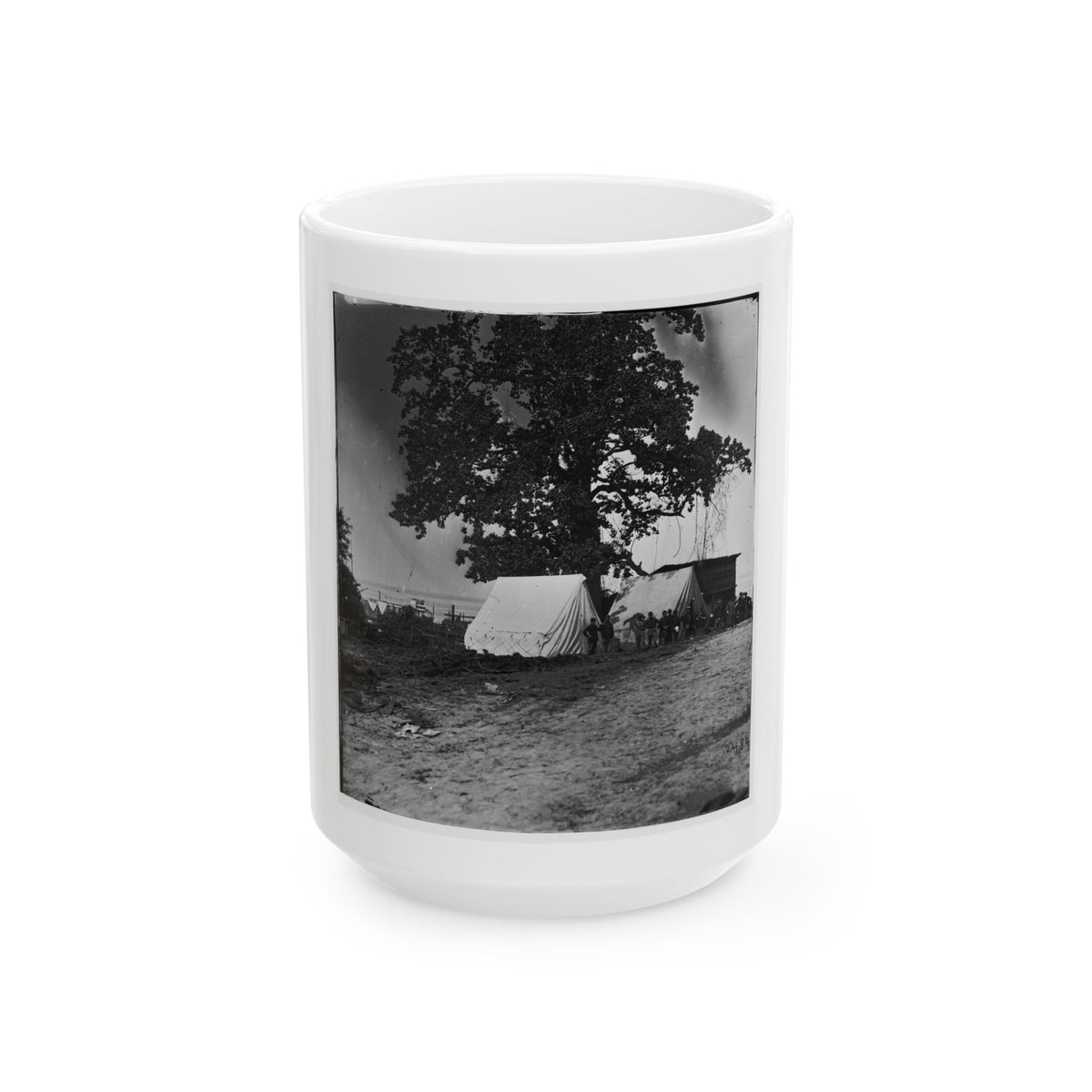 Belle Plain Landing, Virginia. View Of The Tents Of The Sanitary Commission (U.S. Civil War) White Coffee Mug