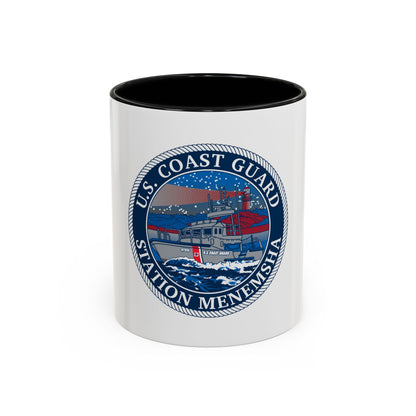 USCG STA MENEMSHA (U.S. Coast Guard) Accent Coffee Mug