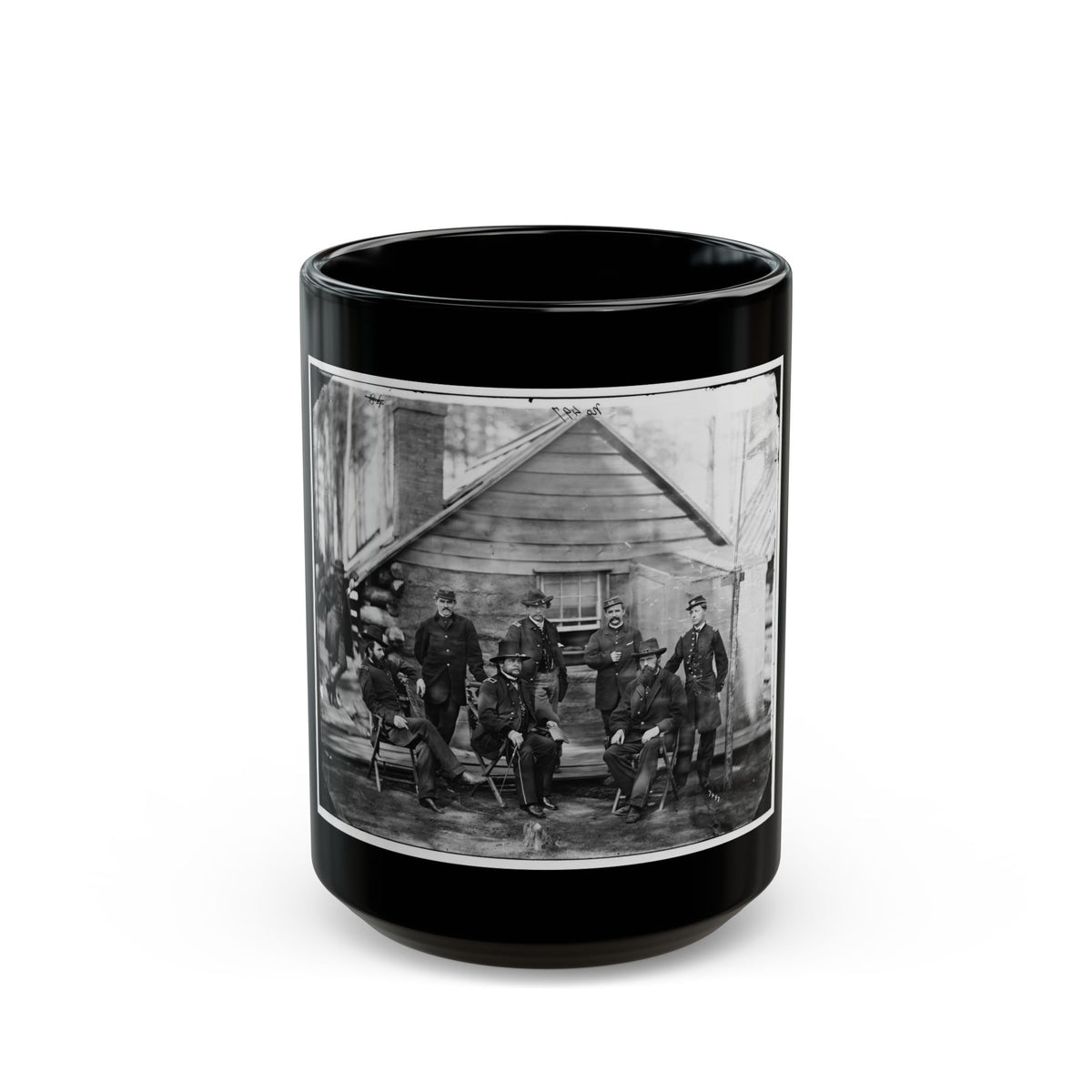 Brandy Station, Va. Gen. Rufus Ingalls And Staff, Chief Quartermaster, And Officers, Army Of The Potomac Headquarters (U.S. Civil War) Black Coffee Mug