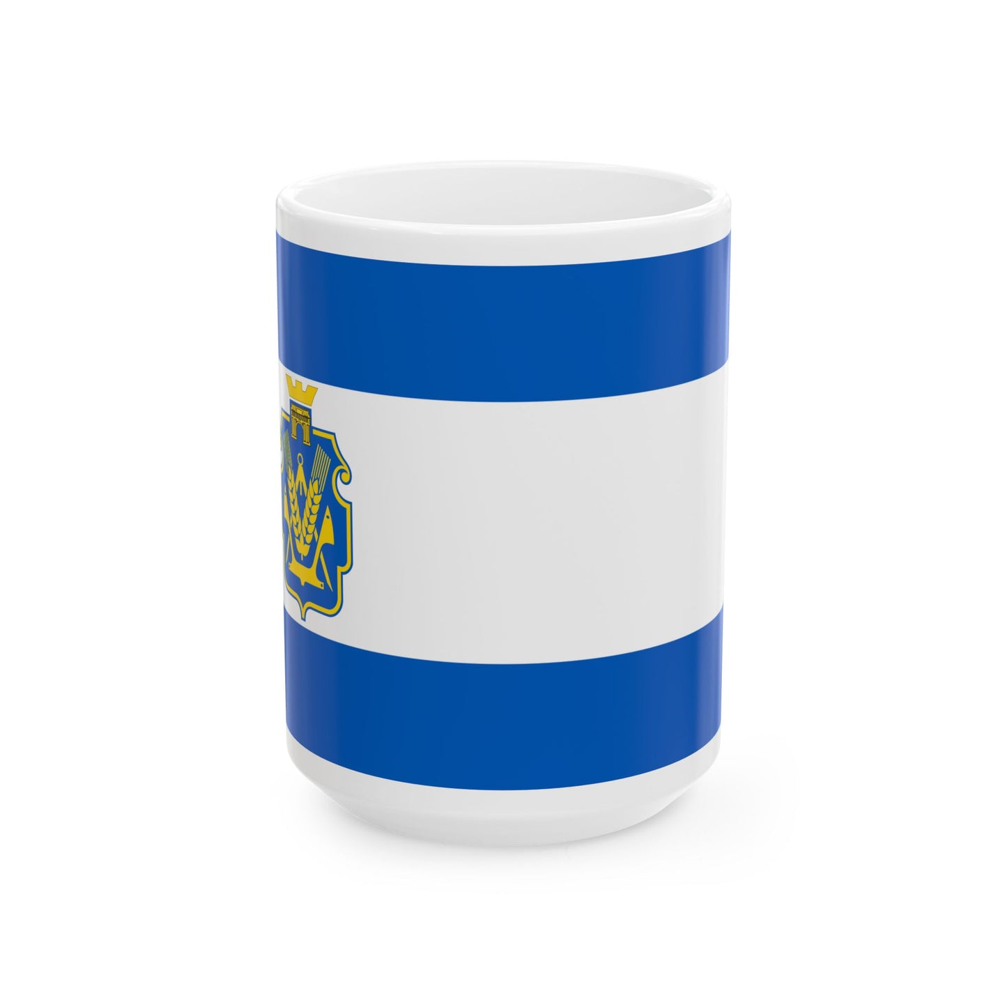 Drapeau de l'oblast de Kherson en Ukraine - Tasse à café blanche