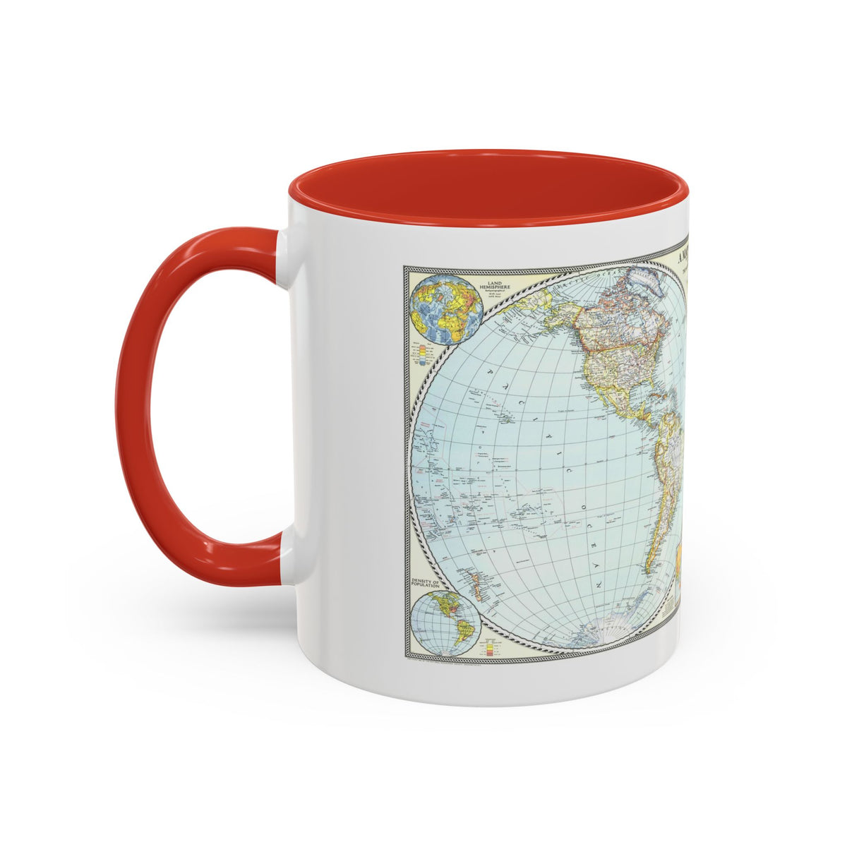 World Map (1941) (Map) Accent Coffee Mug