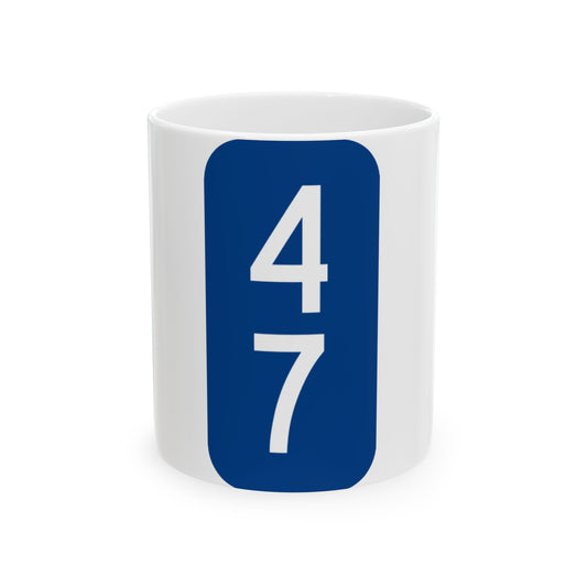 Warren County 47 NY tab (New York) (Road Sign) White Coffee Mug