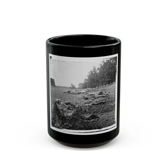 Gettysburg, Pa. Confederate Dead Gathered For Burial At The Edge Of The Rose Woods, July 5, 1863 (U.S. Civil War) Black Coffee Mug-15oz-Go Mug Yourself