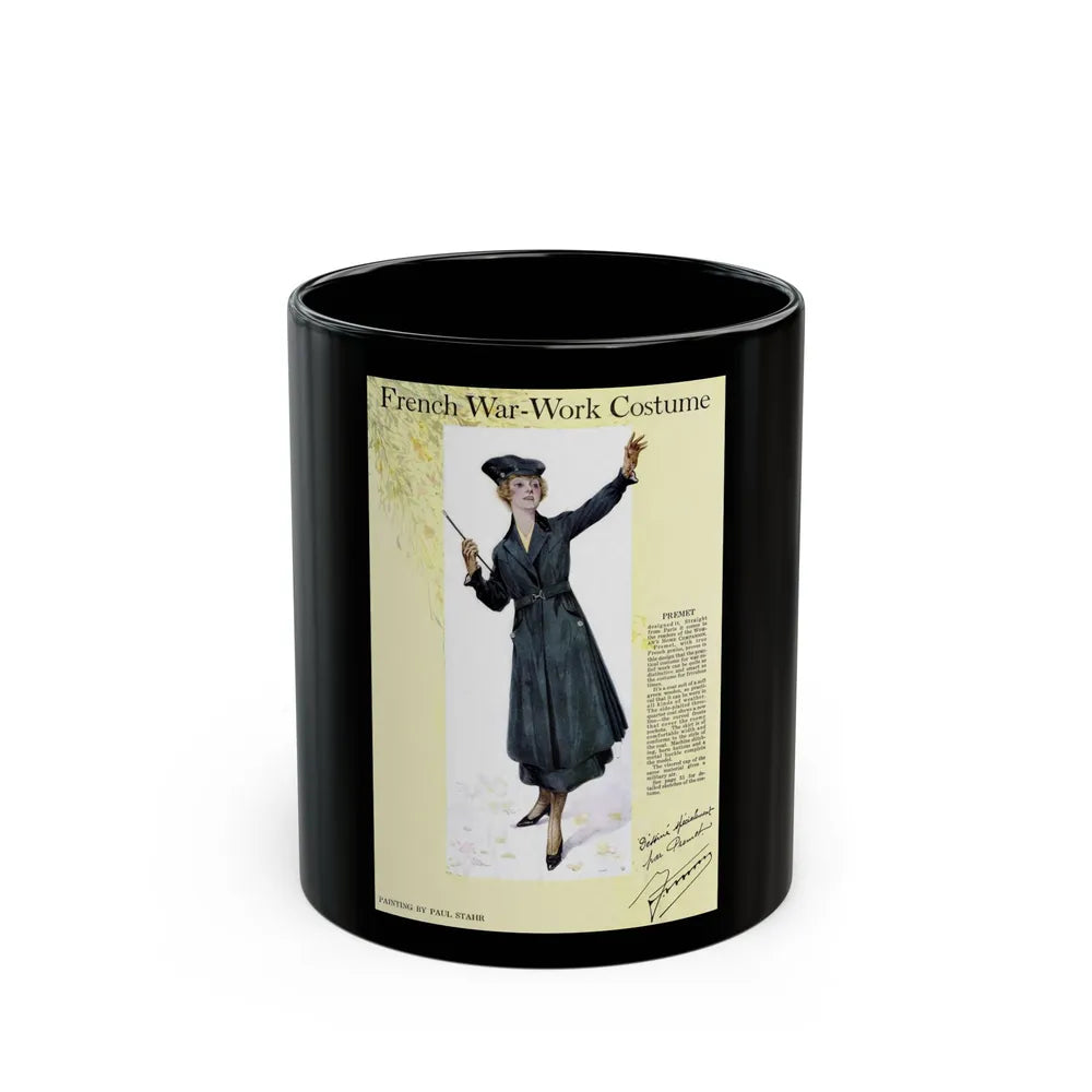 French War-Work Costume, Women's Home Companion, September 1917 - Black Coffee Mug-11oz-Go Mug Yourself