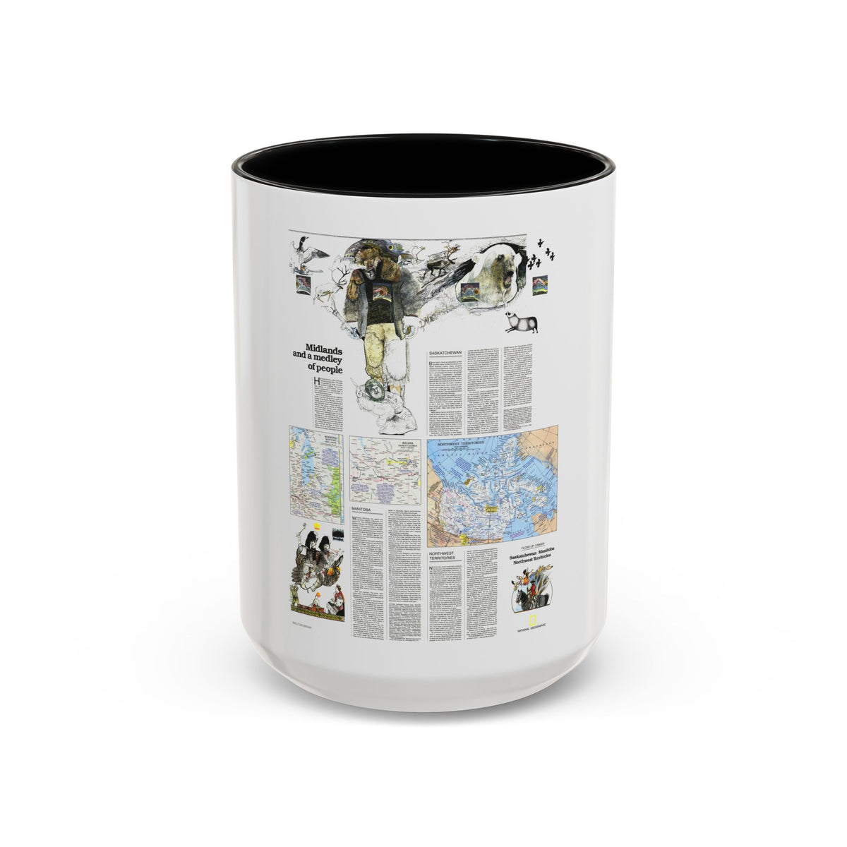 Canada - Medley of People (1979) (Map) Accent Coffee Mug