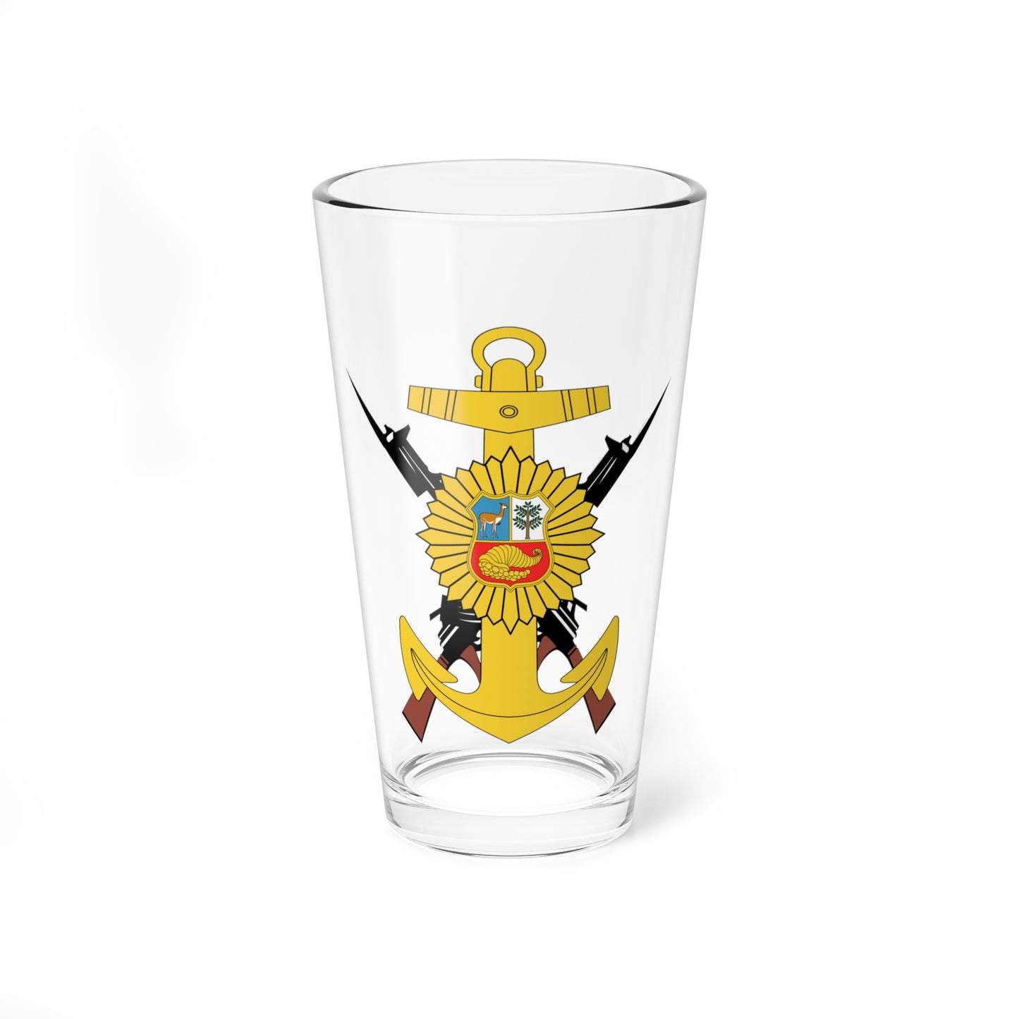 Emblema de la Infantería Marina del Perú (Peru) (Coat of Arms) Pint Glass 16oz