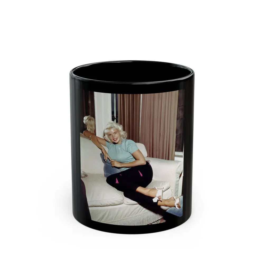 Jayne Mansfield #203 (Vintage Female Icon) Black Coffee Mug-11oz-Go Mug Yourself