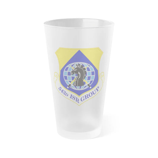 543 Intelligence Surveillance and Reconnaissance Group AFISRA (U.S. Air Force) Frosted Pint Glass 16oz-16oz-Frosted-Go Mug Yourself