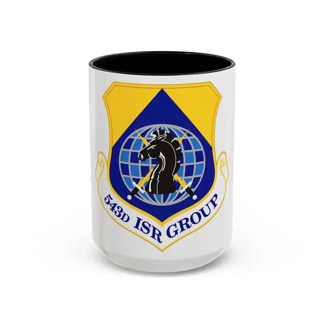 543 Intelligence Surveillance and Reconnaissance Group AFISRA (U.S. Air Force) Accent Coffee Mug 15oz Black - Go Mug Yourself