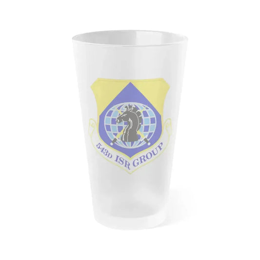 543 Intelligence Surveillance and Reconnaissance Group AFISRA (U.S. Air Force) Frosted Pint Glass 16oz 16oz Frosted - Go Mug Yourself