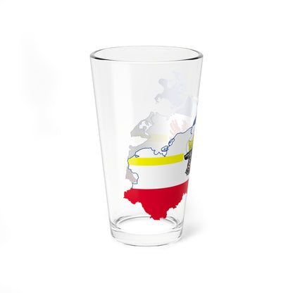 Flag map of MecklenburgVorpommern (Germany) Pint Glass 16oz