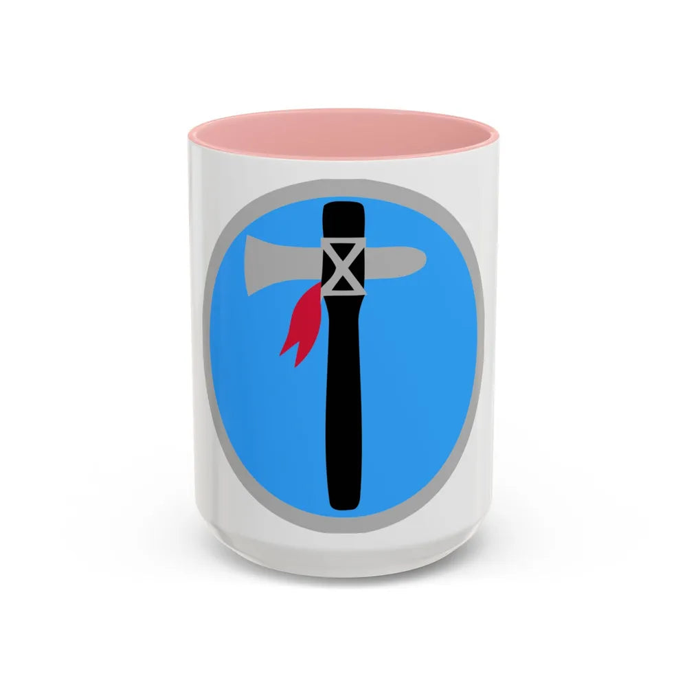 XIX Corps 1 (U.S. Army) Accent Coffee Mug-15oz-Pink-Go Mug Yourself