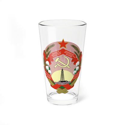 Emblem of the Azerbaijan SSR 1937-1940 (Azerbaijan) (Coat of Arms) Pint Glass 16oz
