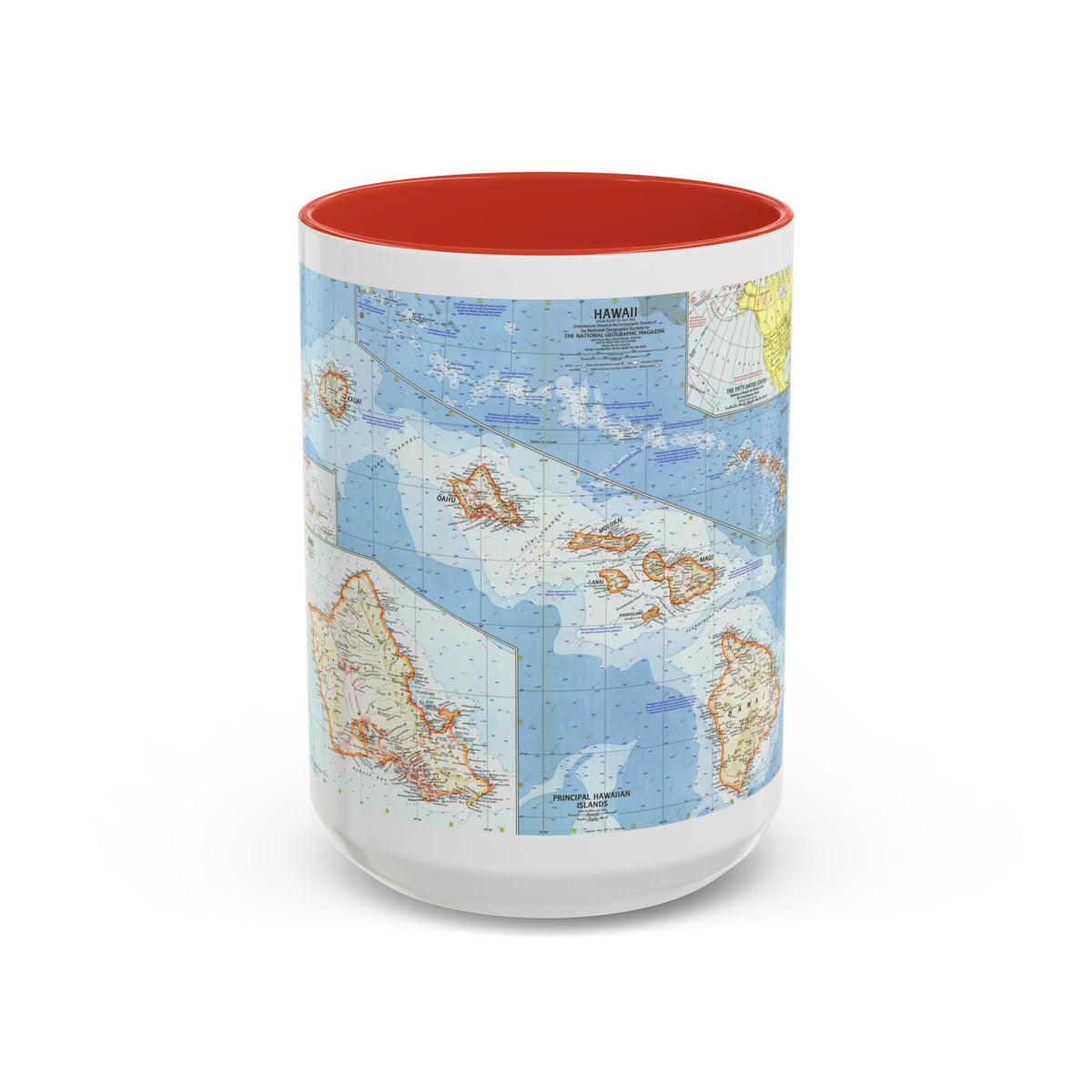 USA - Hawaii (1960) (Map) Accent Coffee Mug