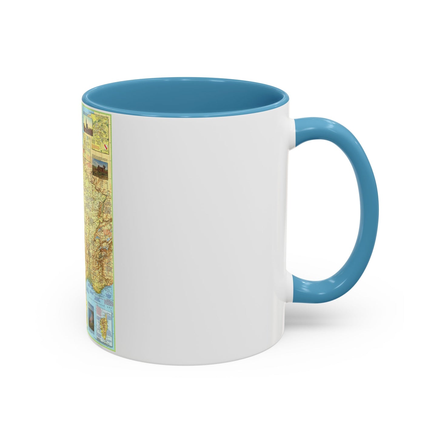 France - A Traveller's Map 1 (1971) (Map) Accent Coffee Mug