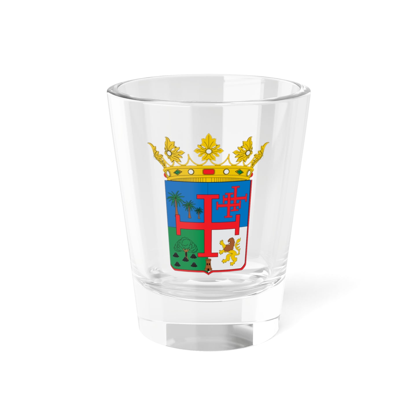 ESCUDO DE SANTA CRUZ DE LA SIERRA BOLIVIA (Equatorial Guinea) (Coat of Arms) Shot Glass 1.5oz