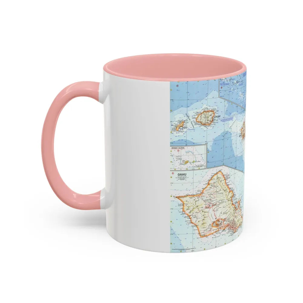 USA - Hawaii (1960) (Map) Accent Coffee Mug-Go Mug Yourself