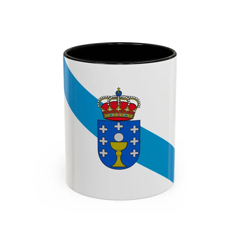 Flag of Galicia Spain - Accent Coffee Mug-11oz-Black-Go Mug Yourself