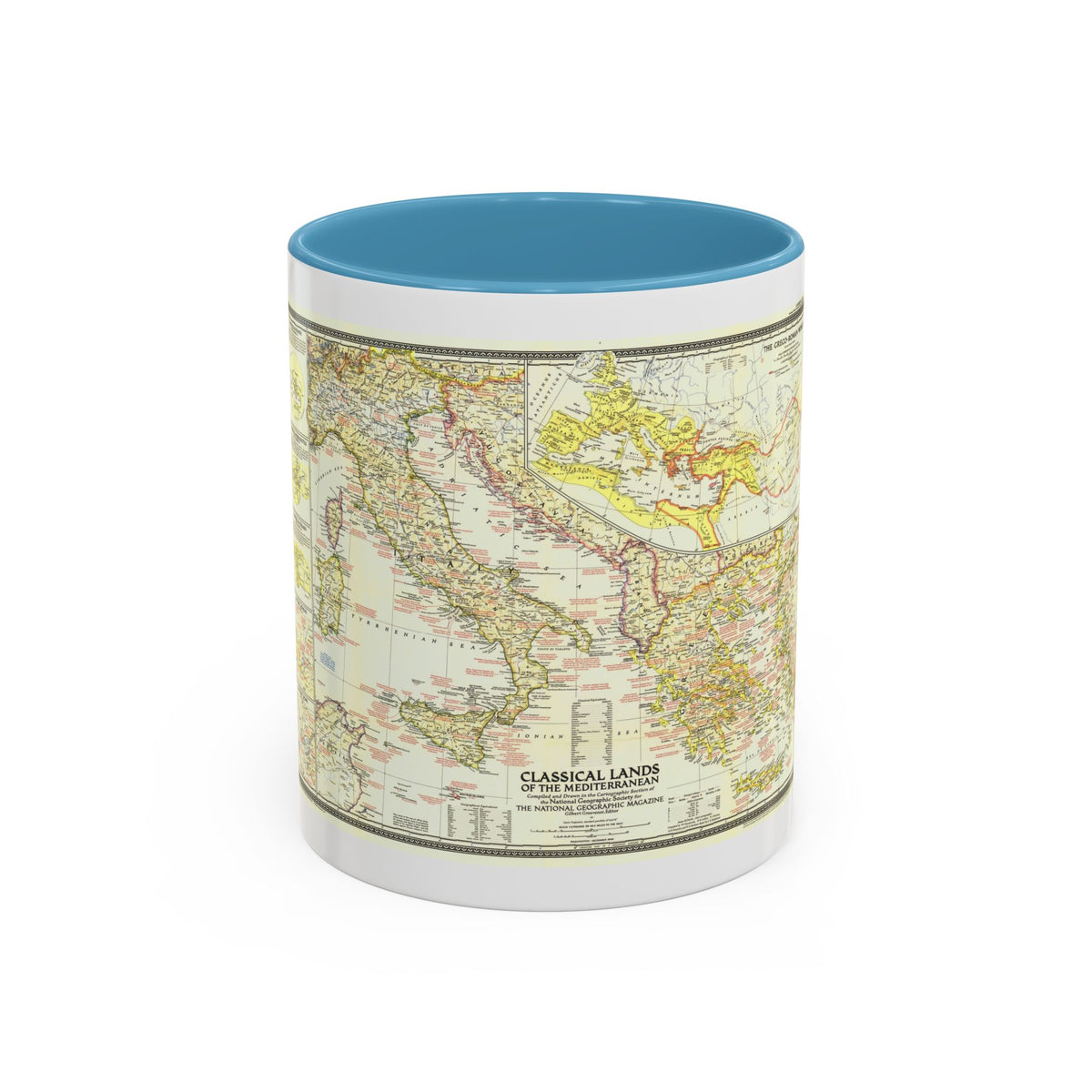 Mediterranean - Classical Lands (1949) (Map) Accent Coffee Mug
