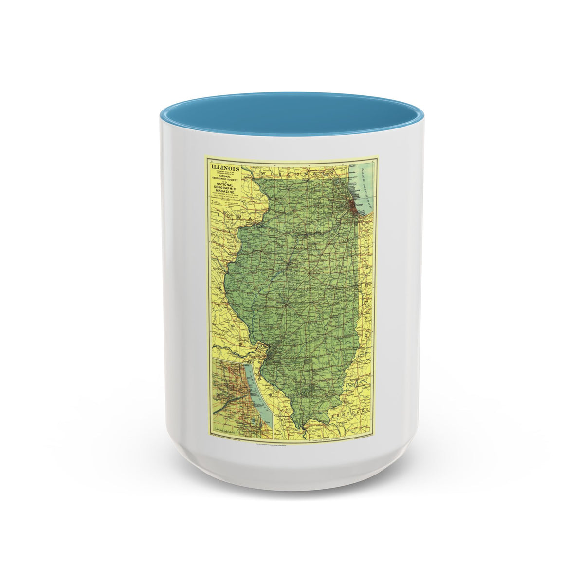 USA - Illinois (1931) (Map) Accent Coffee Mug
