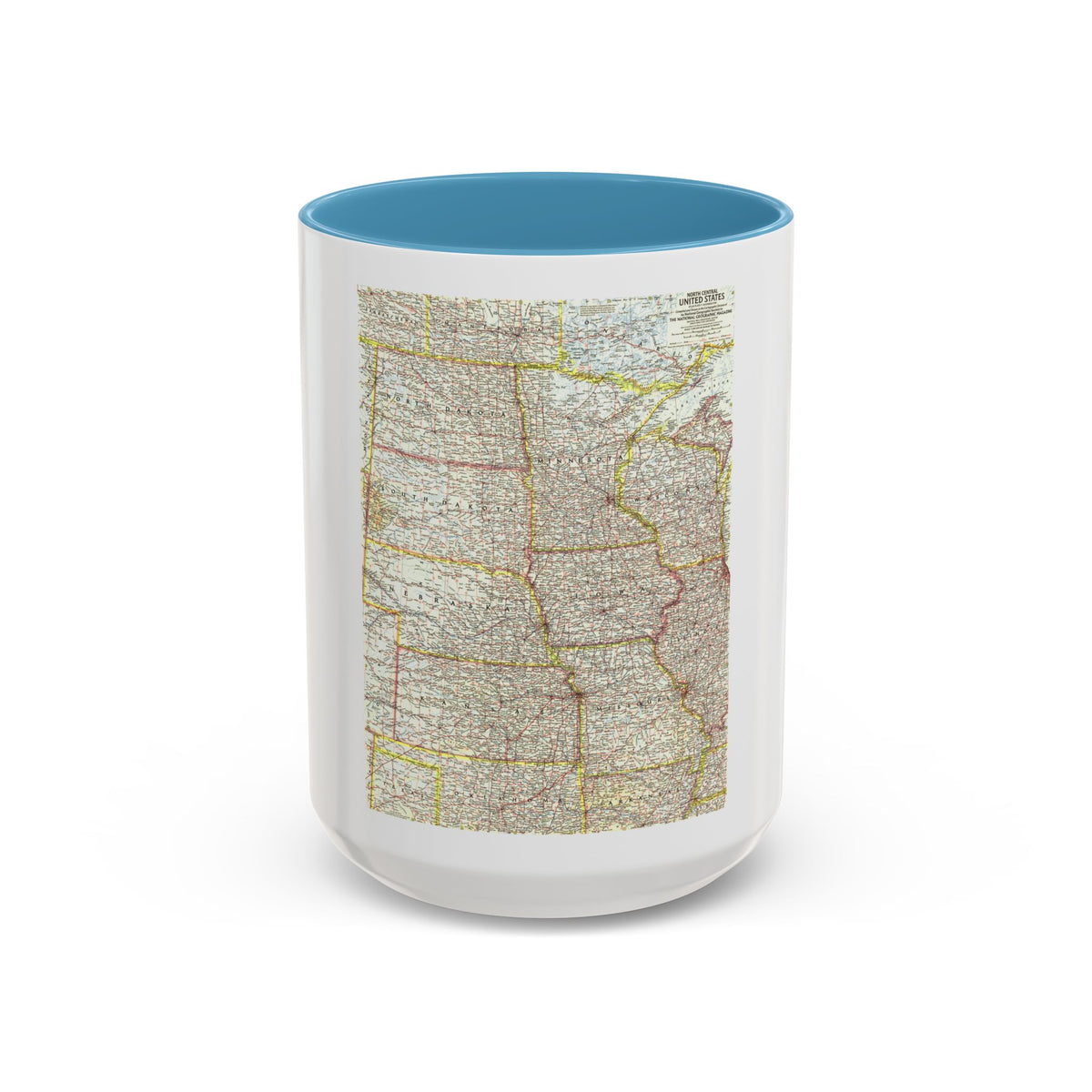 USA - North Central (1958) (Map) Accent Coffee Mug