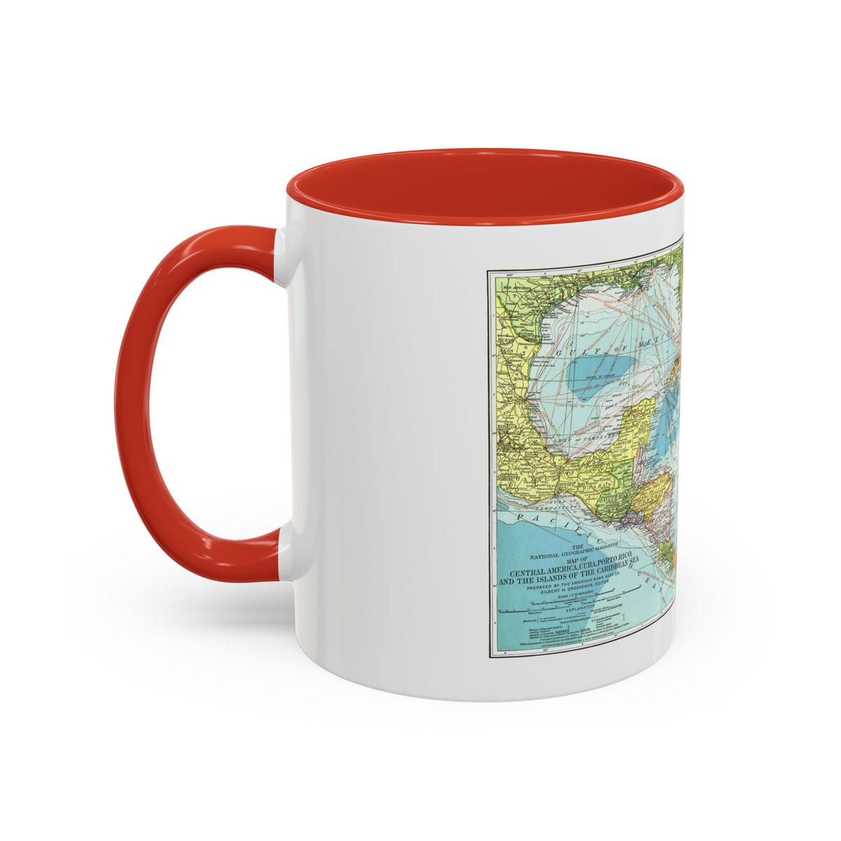 Central America (1913) (Map) Accent Coffee Mug