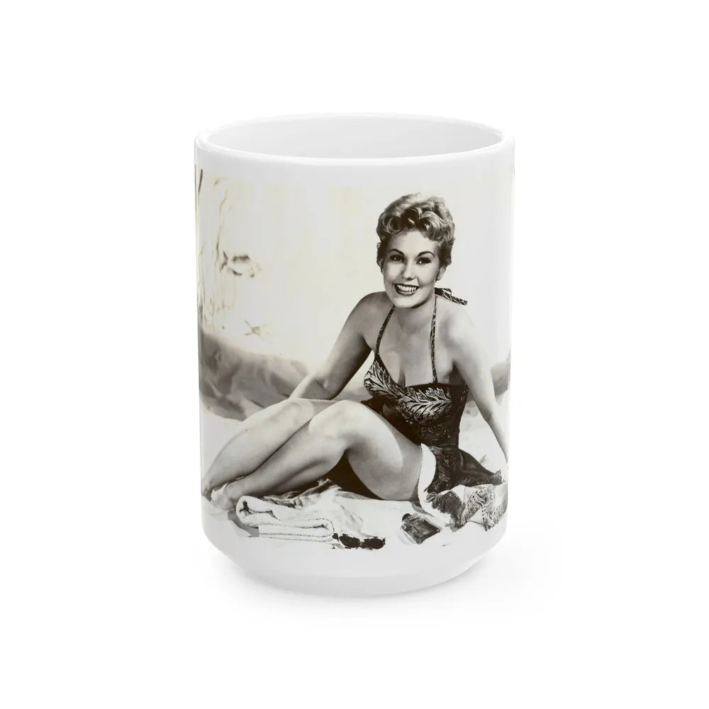 Kim Novak #195 (Vintage Female Icon) White Coffee Mug-15oz-Go Mug Yourself