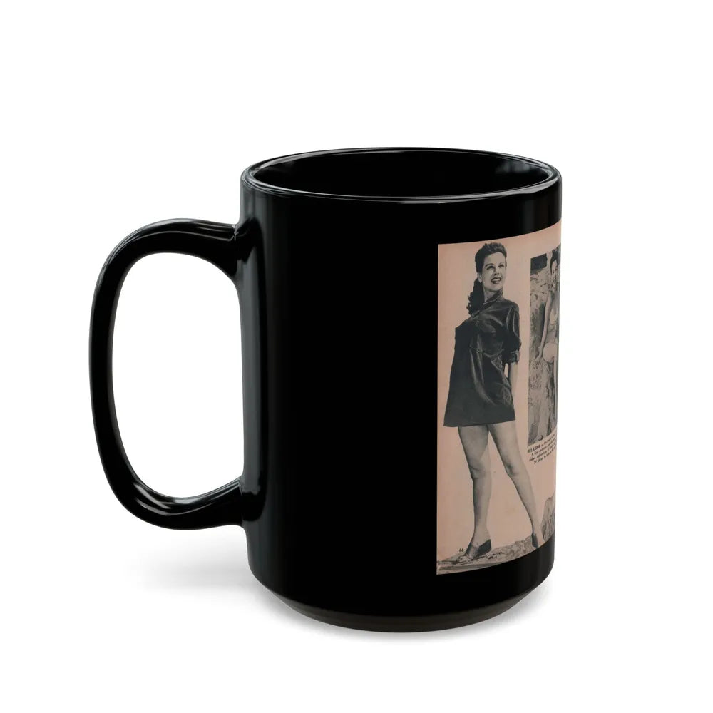 Pamela Duncan #27 - PHOTO Digest Mag. March '55 - 4 B&W Photos (Vintage Female Icon) Black Coffee Mug-Go Mug Yourself