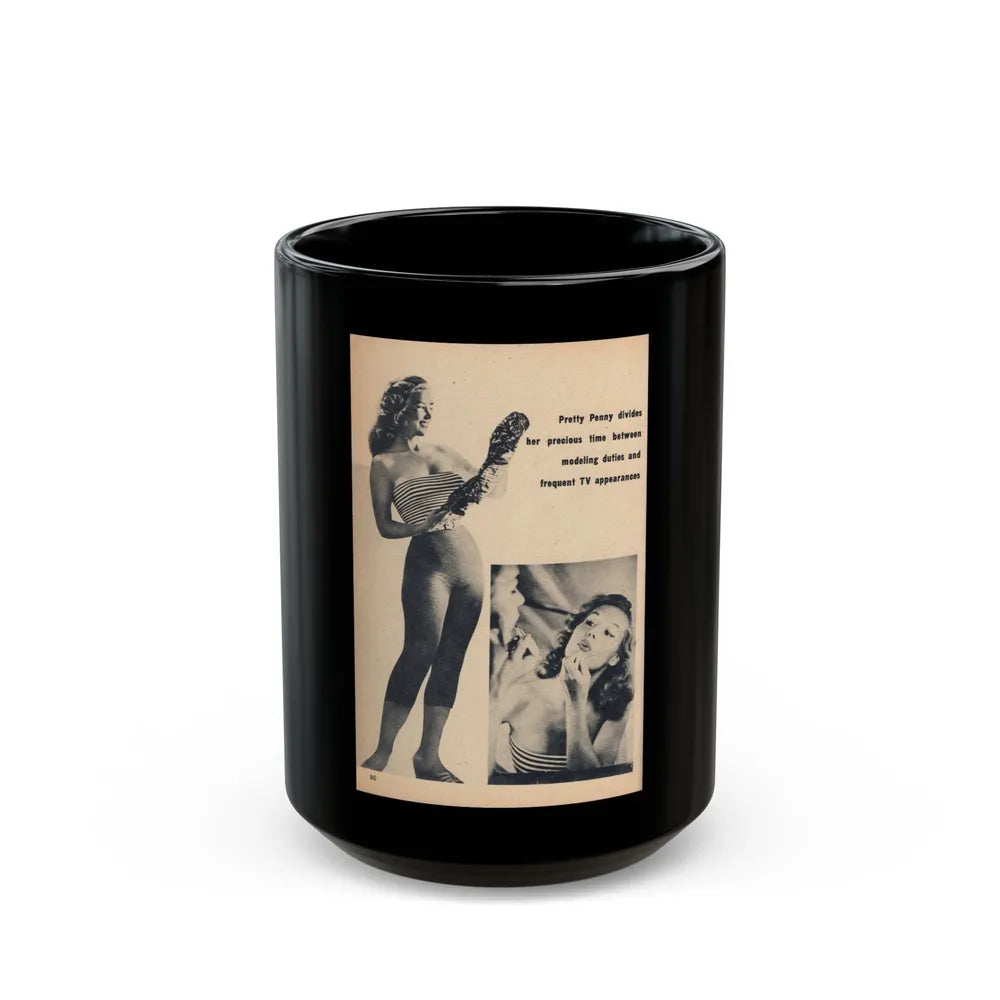 Penny Duncan #67 - [Pages 80] Pages 7 of 7 Featuring, Penny+2 B&W Photos & Caption on from BRIEF Digest Mag. Jan. '55 (Vintage Female Icon) Black Coffee Mug-15oz-Go Mug Yourself