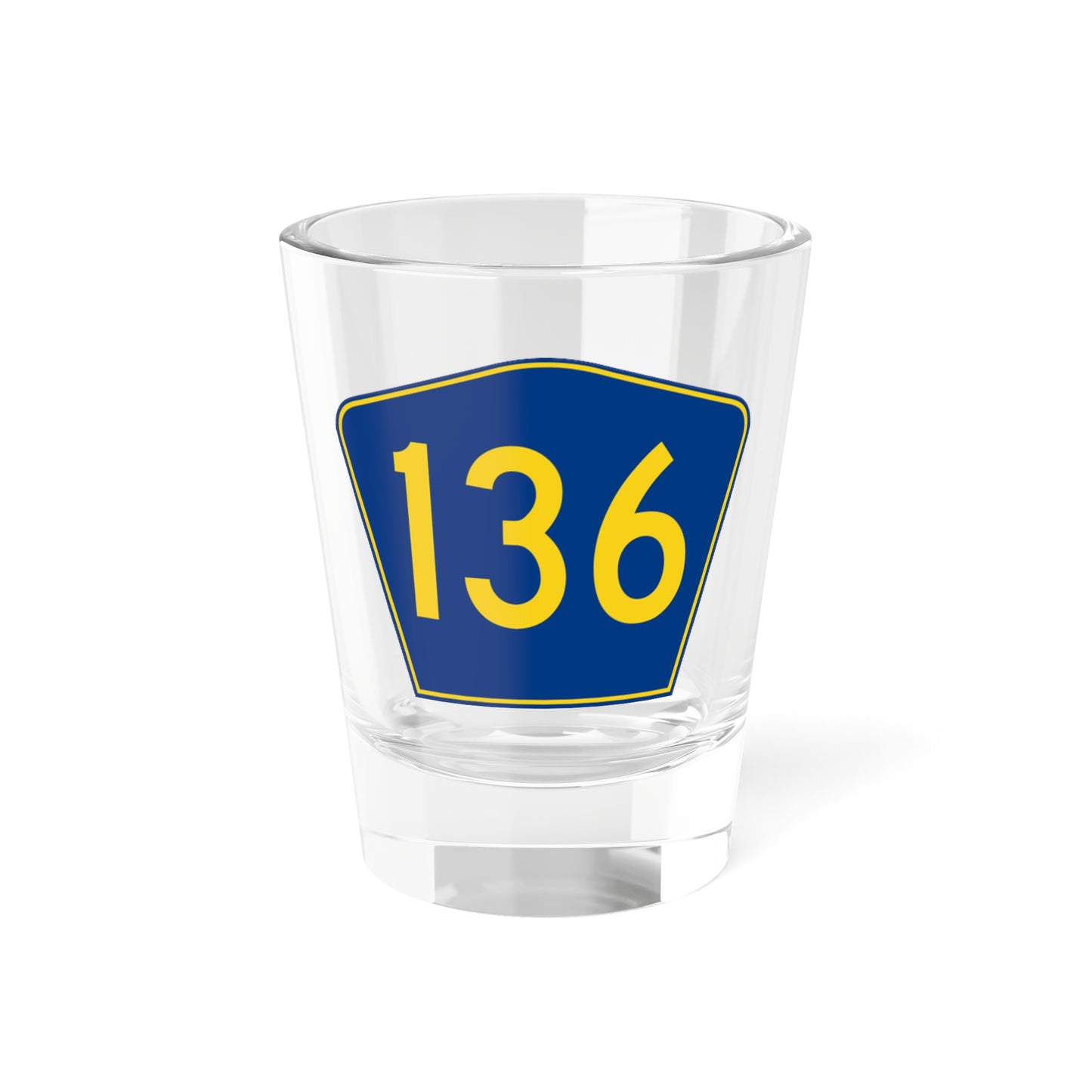 PR secondary 136 (Puerto Rico) (Road Sign) Shot Glass 1.5oz