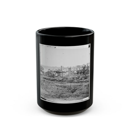 Richmond, Va. Guns And Ruined Buildings Near The Tredegar Iron Works (U.S. Civil War) Black Coffee Mug
