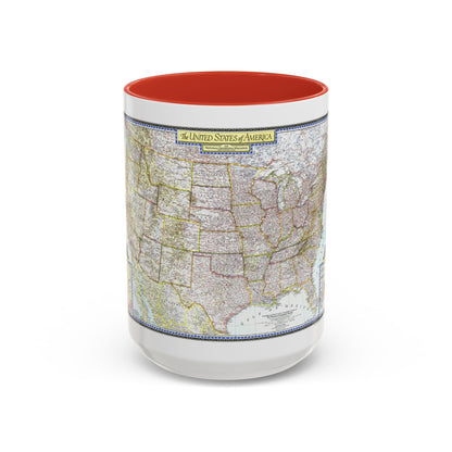 USA - The United States (1946) (Map) Accent Coffee Mug