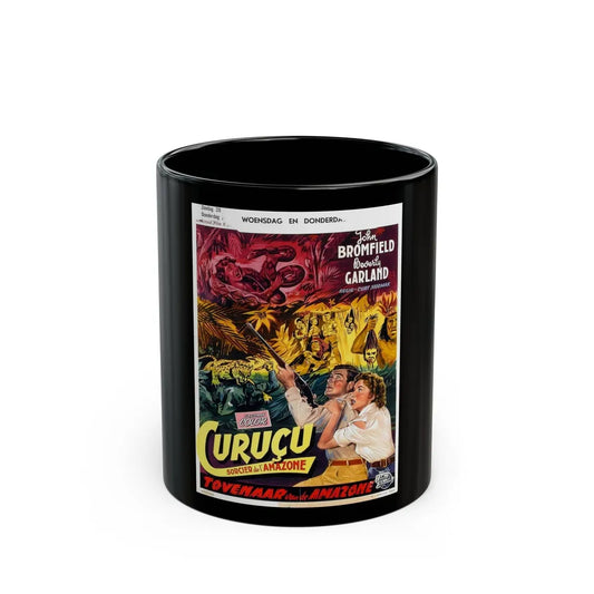 CURUCU, BEAST OF THE AMAZON (BELGIAN) 1956 Movie Poster - Black Coffee Mug-11oz-Go Mug Yourself