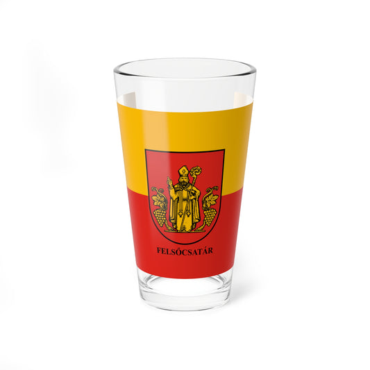 Flag of Felsocsatar (Hungary) Pint Glass 16oz