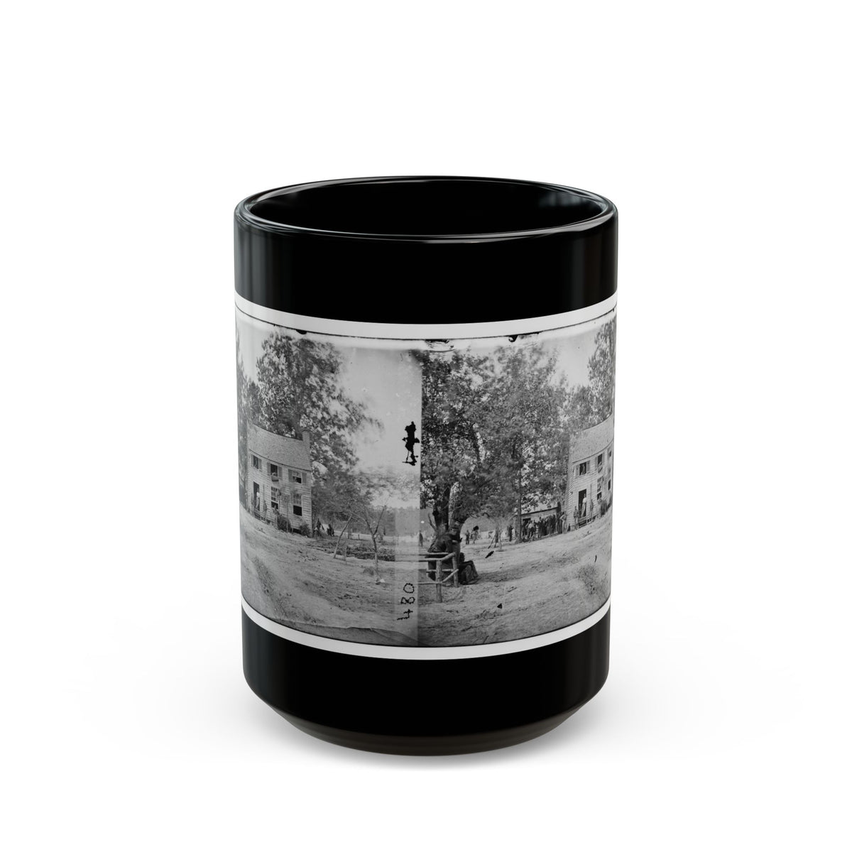 Fair Oaks, Va. Frame House Used As A Hospital By Gen Joseph Hooker's Division (U.S. Civil War) Black Coffee Mug