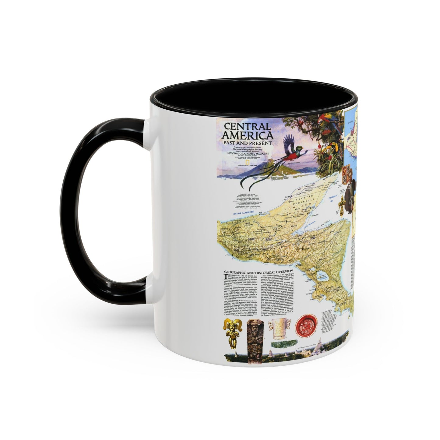 Central America Past and Present (1986) (Map) Accent Coffee Mug